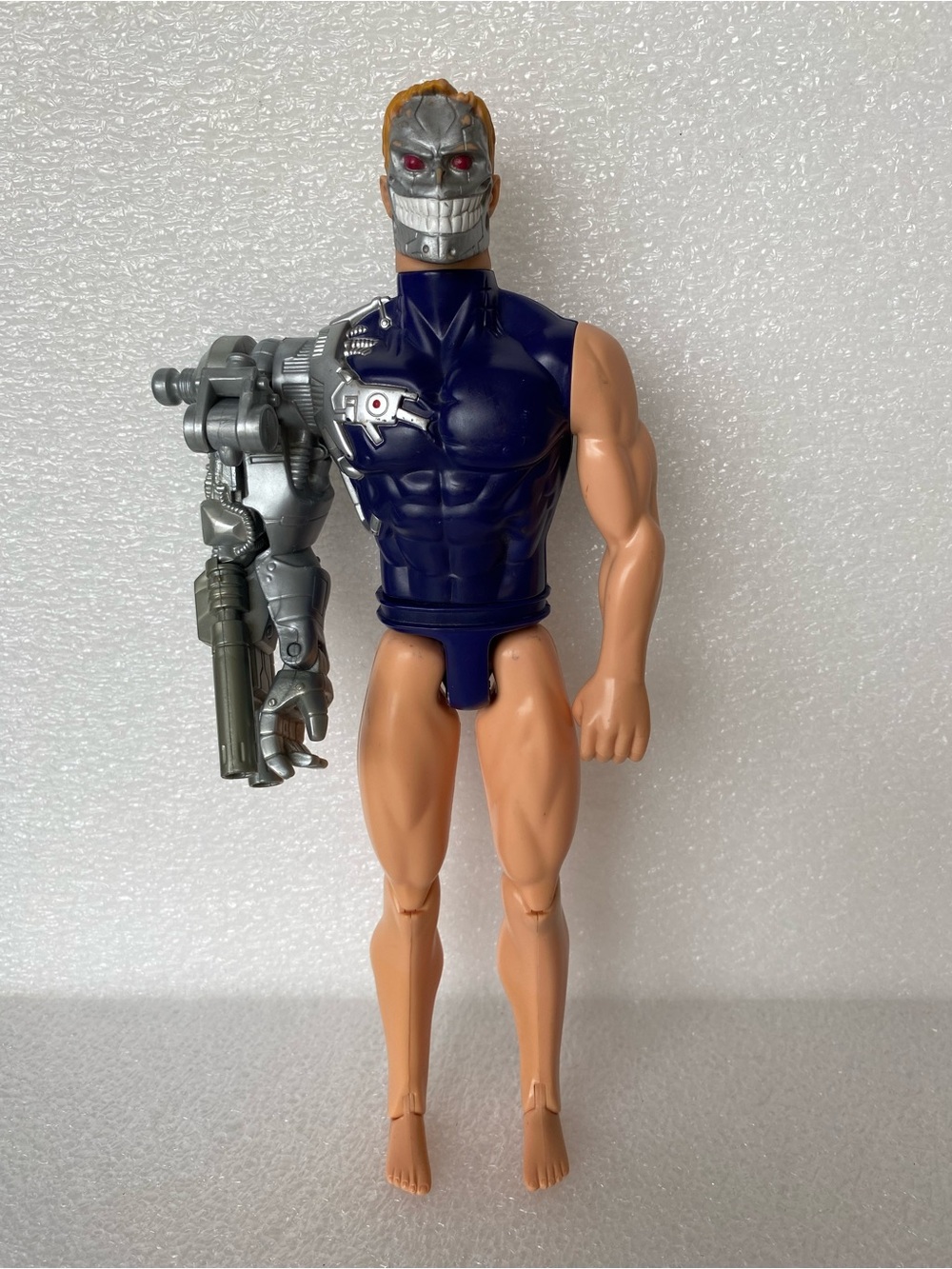 Vintage Mattel 2000 Max Steel Psycho Cyborg 11" Action Figure Machine Gun Arm